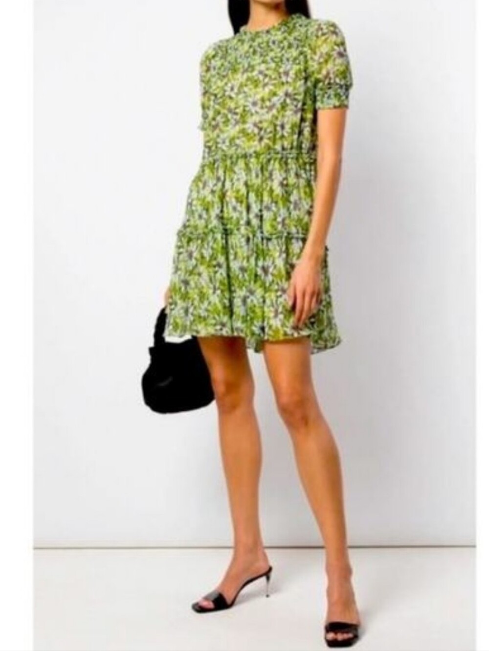 Cinq à Sept Rika Mini Dress Green fall woodsy flower print rustic dress 4 NWT